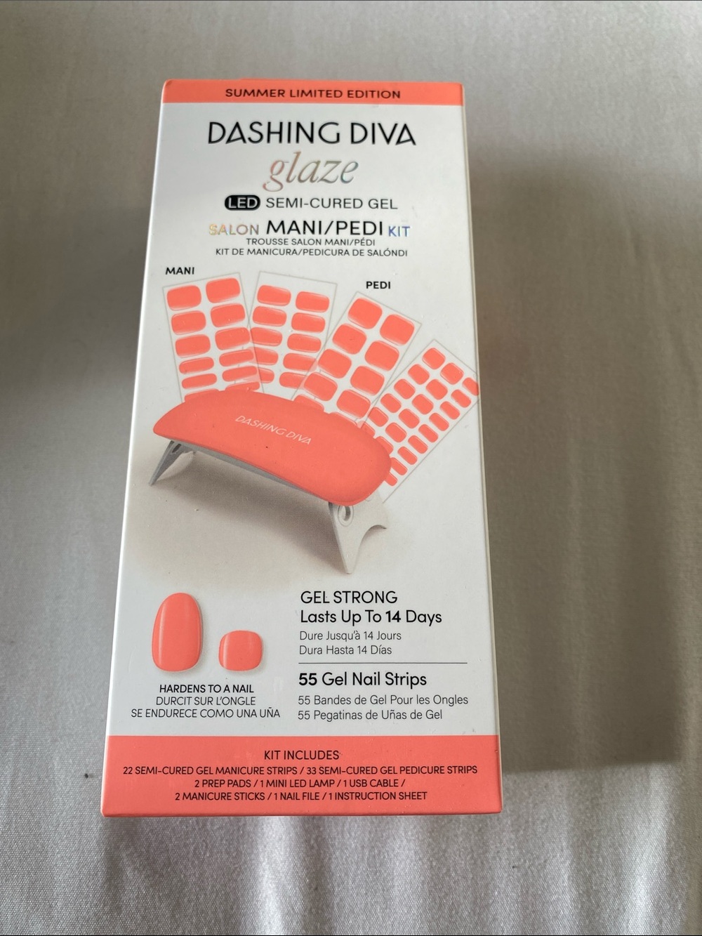 Dashing Diva Glaze Semi-Cured Gel Mani/Pedi Kit - Coral